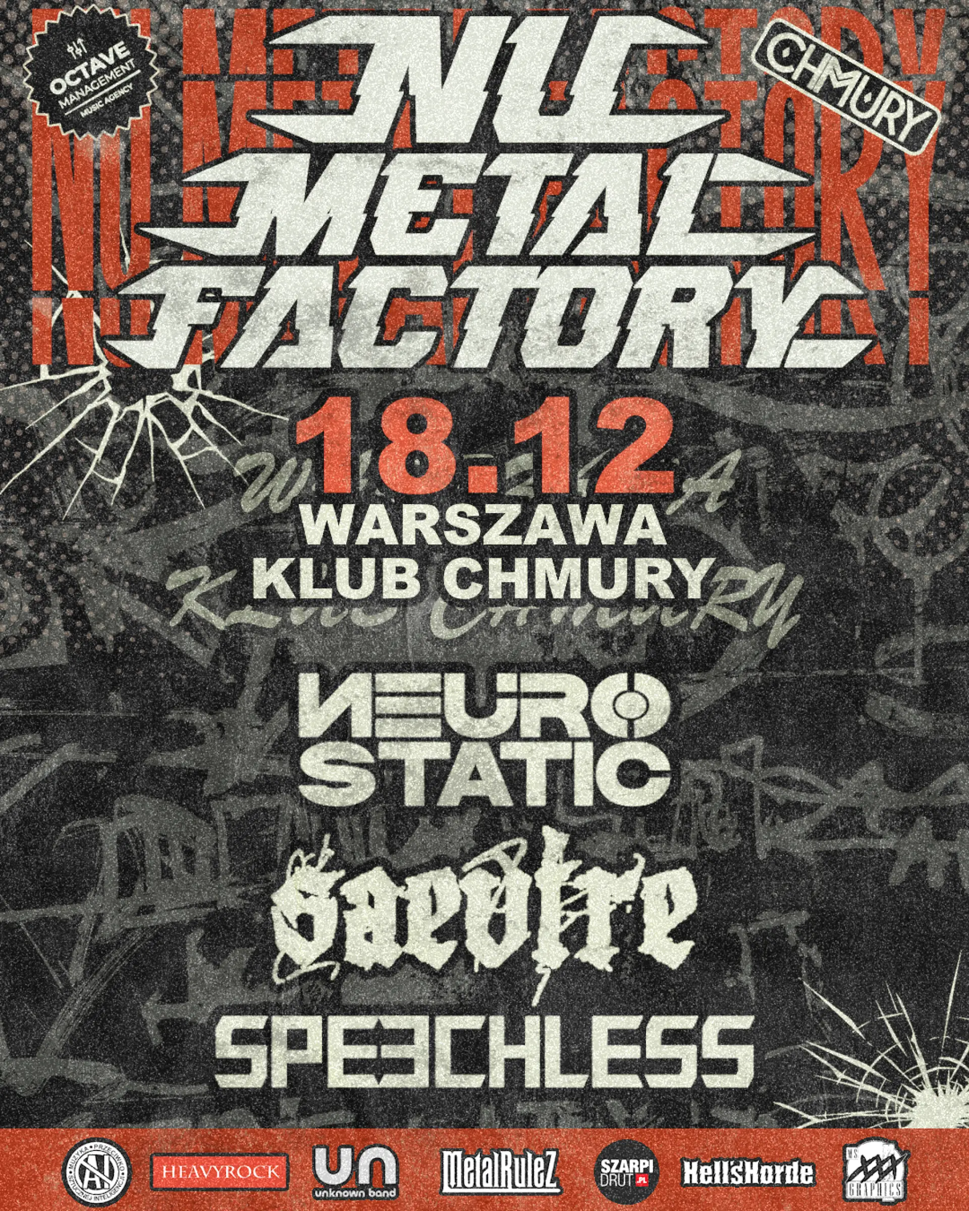 Plakat: Nu Metal Factory Tour 2026: Warszawa | Neurostatic, Saevire, Speechless
