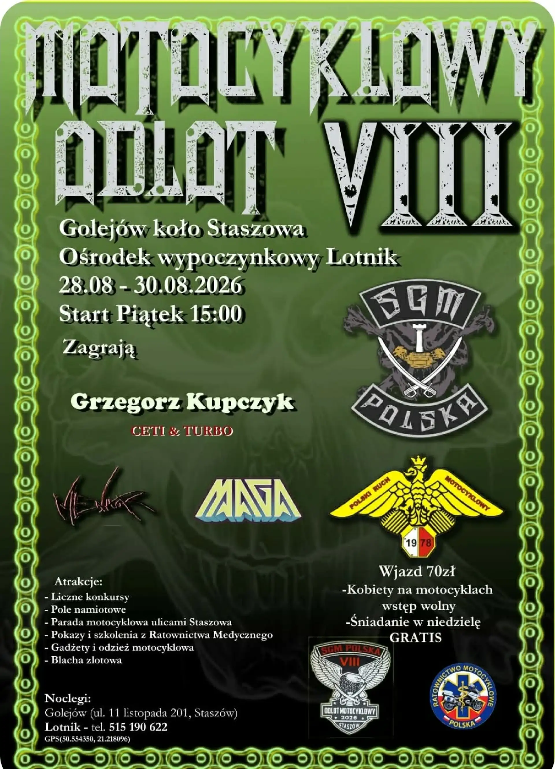 Plakat: VIII MOTOCYKLOWY ODLOT
