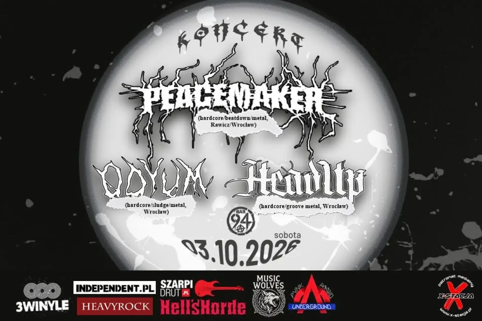 Plakat: PEACEMAKER - HEADUP - ODYUM - 03.10.2026 KALISZ