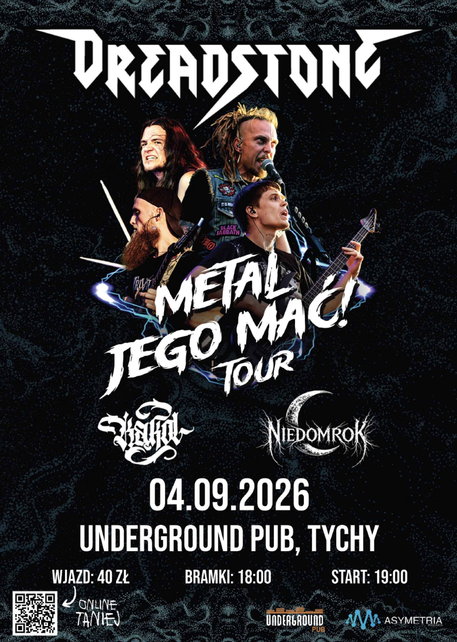 Plakat: METAL JEGO MAĆ! Dreadstone + Kąkol + Niedomrok