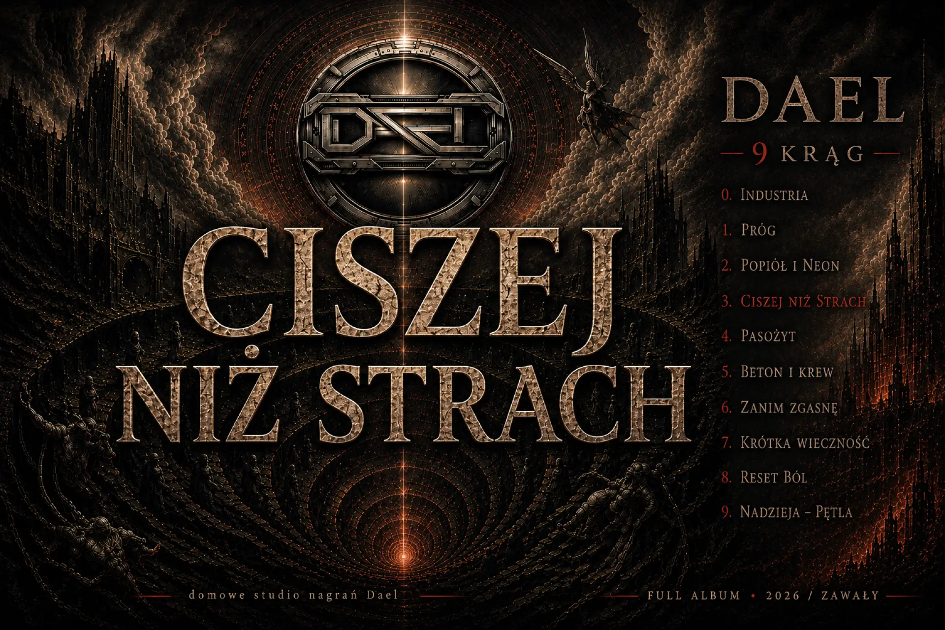 Okładka utworu Ciszej niż strach zespołu DAEL