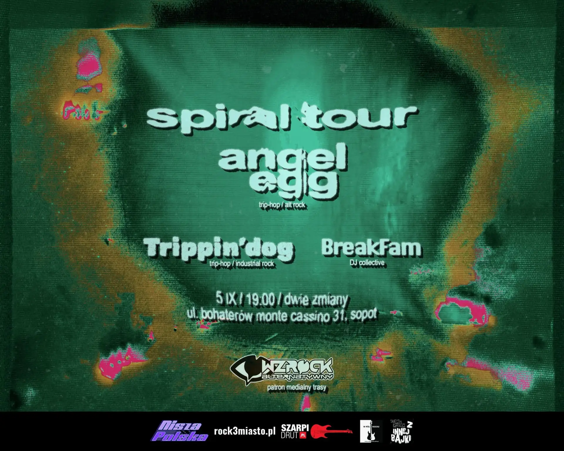 Plakat: SPIRAL TOUR / angel egg + Trippin' dog + BreakFam