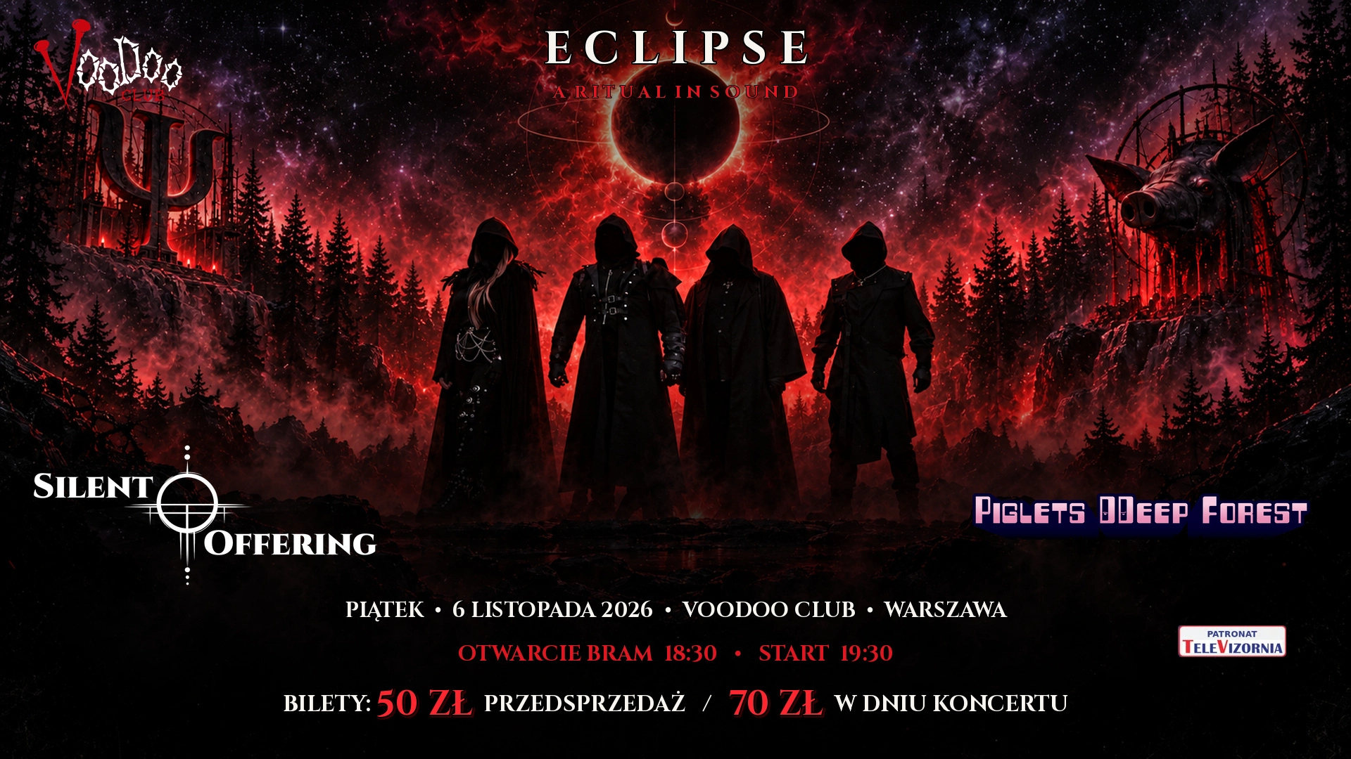 Plakat: Eclipse a Ritual In Sound : Silent Offering oraz Piglets DDeep Forest